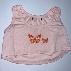 butterfly cropped shirt